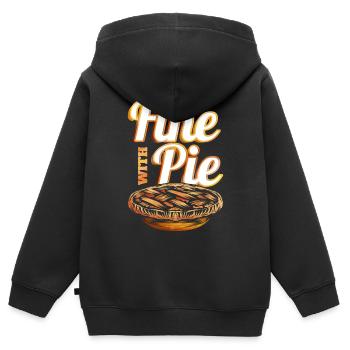Fine With Pie Pumpkin Pie Autumn Thanksgiving - Kids Premium Organic Zip-up Hoodie - black - Back - AI Model Kid Male (0cm)