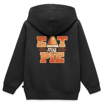 Eat My Pie Pumpkin Pie Piece Thanksgiving - Kinder Premium Organic Zip Hoodie - Schwarz - Hinten - AI Model Kid Male (0cm)