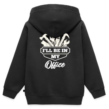 Zimmermann - Kinder Premium Organic Zip Hoodie - Schwarz - Hinten - AI Model Kid Male (0cm)