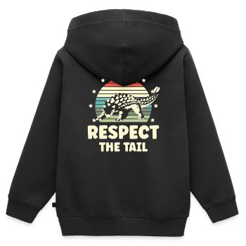 Respect the - Kids Premium Organic Zip-up Hoodie - black - Back - AI Model Kid Male (0cm)