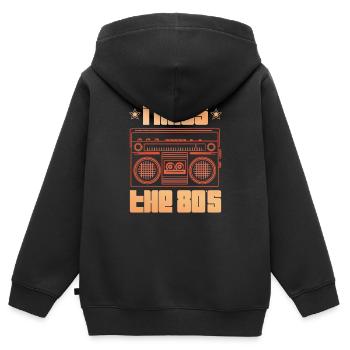 I miss the 80s eighties decade 1980 - Kids Premium Organic Zip-up Hoodie - black - Back - AI Model Kid Male (0cm)