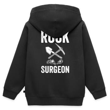 Chirurgien de roche Géologue Chasse aux rochers Chasseurs de roches - Sweat Premium à capuche zippé enfant bio - noir - Dos - AI Model Kid Male (0cm)