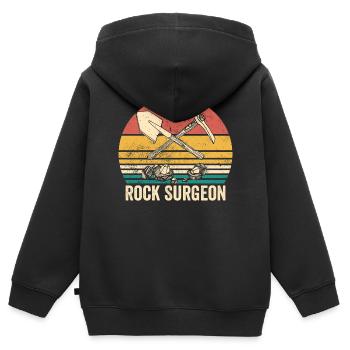 Chirurgien des roches, géologue, chasseur de roches, chasseur de roches - Sweat Premium à capuche zippé enfant bio - noir - Dos - AI Model Kid Male (0cm)