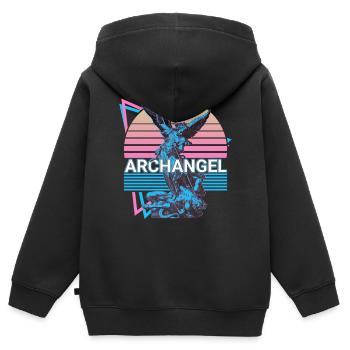 Archangel Michael Saint Michael Retro - Kids Premium Organic Zip-up Hoodie - black - Back - AI Model Kid Male (0cm)
