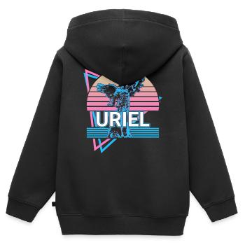Uriel Erzengel Retro - Kinder Premium Organic Zip Hoodie - Schwarz - Hinten - AI Model Kid Male (0cm)