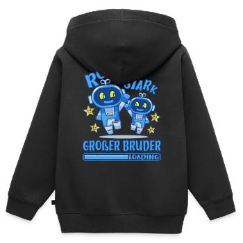 Big Brother Robot Siblings Offspring Idea - Sweat Premium à capuche zippé enfant bio - noir - Dos - AI Model Kid Male (0cm)