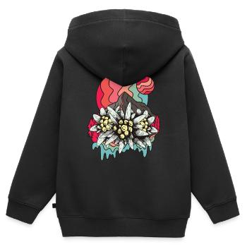 Herbst Alpen Wandern Berge Edelweiss Wandern Schwe - Kinder Premium Organic Zip Hoodie - Schwarz - Hinten - AI Model Kid Male (0cm)