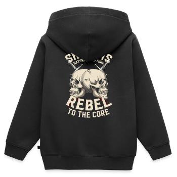 Rebellen Schädel Schwert Tod Albtraum Angst Skelet - Kinder Premium Organic Zip Hoodie - Schwarz - Hinten - AI Model Kid Male (0cm)
