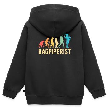 Cornemuses à bière - Sweat Premium à capuche zippé enfant bio - noir - Dos - AI Model Kid Male (0cm)