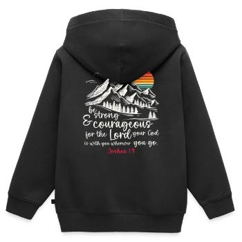 Jesus Christus - Christliches Shirt Bibelvers - Kinder Premium Organic Zip Hoodie - Schwarz - Hinten - AI Model Kid Male (0cm)