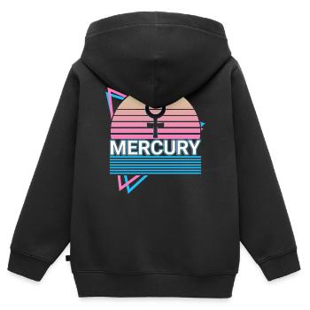 Merkur Alchemie Symbol Retro - Kinder Premium Organic Zip Hoodie - Schwarz - Hinten - AI Model Kid Male (0cm)
