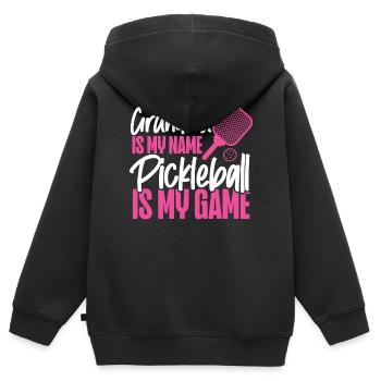 Pickleball Grandma Grandma Is My - Kinder Premium Organic Zip Hoodie - Schwarz - Hinten - AI Model Kid Male (0cm)