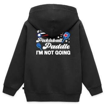 Pickleball si je ne peux pas apporter mon - Sweat Premium à capuche zippé enfant bio - noir - Dos - AI Model Kid Male (0cm)