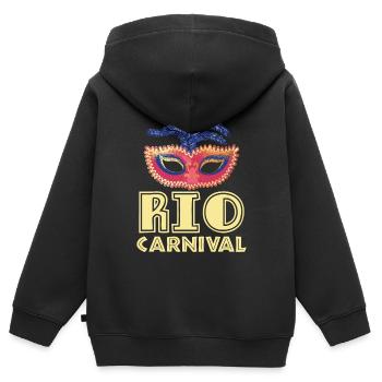 Carnaval de Rio de Janeiro Carnaval de Rio de Janeiro Masque Brasili - Sweat Premium à capuche zippé enfant bio - noir - Dos - AI Model Kid Male (0cm)