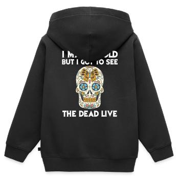 Totenschädel Toter Zuckerschädel Frau Tag der Tote - Kinder Premium Organic Zip Hoodie - Schwarz - Hinten - AI Model Kid Male (0cm)