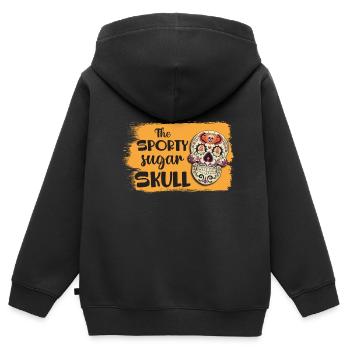 Crâne de sucre Crâne Jour de la mort des morts - Sweat Premium à capuche zippé enfant bio - noir - Dos - AI Model Kid Male (0cm)