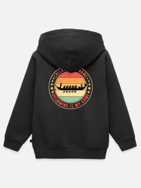 Drachenbootrennen Drachenboot Drums - Kinder Premium Organic Zip Hoodie - Schwarz