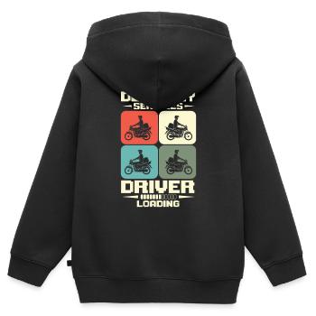 Lieferservice Fahrer Lieferung Lieferung Von - Kinder Premium Organic Zip Hoodie - Schwarz - Hinten - AI Model Kid Male (0cm)