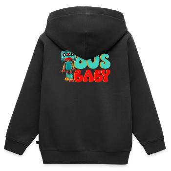 Années 80 Filles Années Quatre-vingt Décennie 1980 Millésime Années 80 - Sweat Premium à capuche zippé enfant bio - noir - Dos - AI Model Kid Male (0cm)