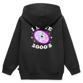 Ich Liebe 2000er Dekade 2000 Era Millenium Vintage - Kinder Premium Organic Zip Hoodie - Schwarz - Hinten - AI Model Kid Male (0cm)