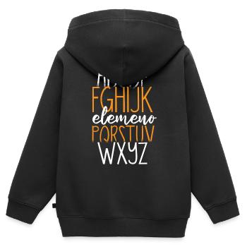 ABCs Hallo Kindergarten Zurück In Die Schule - Kinder Premium Organic Zip Hoodie - Schwarz - Hinten - AI Model Kid Male (0cm)