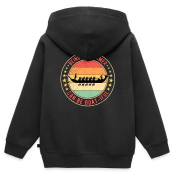 Dragon Boat Racing Dragon Boat Boat-iful - Kids Premium Organic Zip-up Hoodie - black - Back - AI Model Kid Male (0cm)