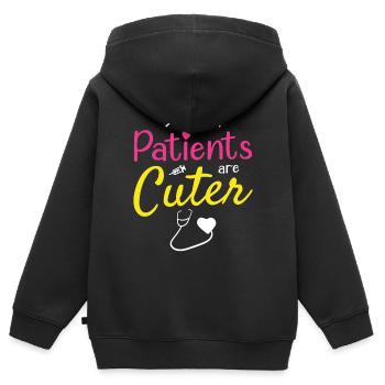 Unsere Patienten Sind Ein Netter Arzt, Kinderarzt - Kinder Premium Organic Zip Hoodie - Schwarz - Hinten - AI Model Kid Male (0cm)