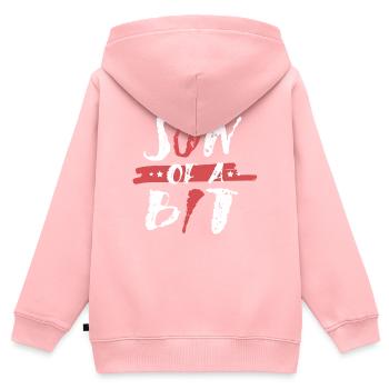 Fils d’un petit programmeur informatique - Sweat Premium à capuche zippé enfant bio - rose - Dos - AI Model Kid Female (0cm)