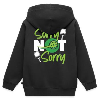Pickleball désolé pas désolé - Sweat Premium à capuche zippé enfant bio - noir - Dos - AI Model Kid Male (0cm)