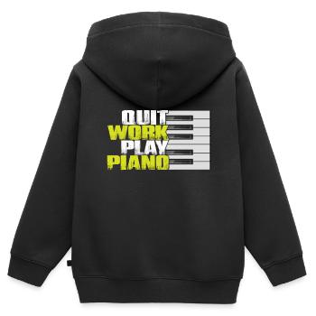 Saxophon Jazz Freedom Orchestra Musiker Smooth Jaz - Kinder Premium Organic Zip Hoodie - Schwarz - Hinten - AI Model Kid Male (0cm)
