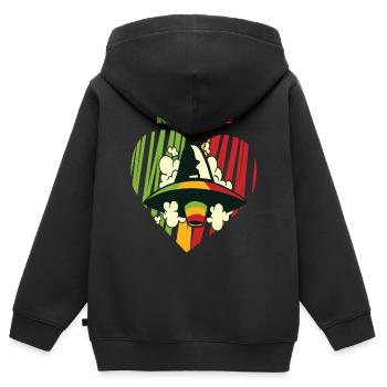 Good Vibes Only Reggae Alien Jamaika Souvenir Rast - Kinder Premium Organic Zip Hoodie - Schwarz - Hinten - AI Model Kid Male (0cm)