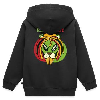 Good Vibes Nur Löwe Jamaika Herz Reggae Souvenir R - Kinder Premium Organic Zip Hoodie - Schwarz - Hinten - AI Model Kid Male (0cm)