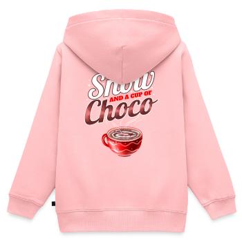 Cocoa, Snow And A Cup Of Choco For Christmas - Kids Premium Organic Zip-up Hoodie - rose - Back - AI Model Kid Female (0cm)