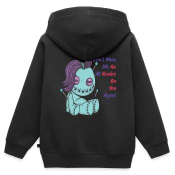 Go Voodoo On You Zombie Voodoo Puppe Halloween Hex - Kinder Premium Organic Zip Hoodie - Schwarz - Hinten - AI Model Kid Male (0cm)