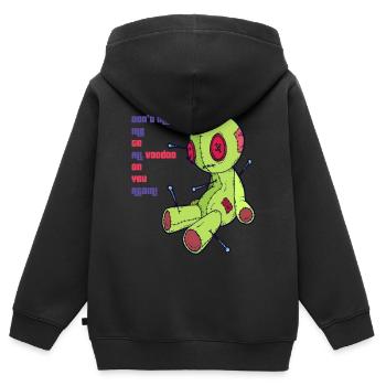 Voodoo auf dich! Hexerei Gruseliges Halloween Kost - Kinder Premium Organic Zip Hoodie - Schwarz - Hinten - AI Model Kid Male (0cm)