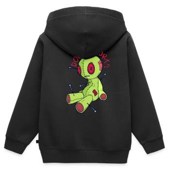 La sorcellerie de poupée vaudou Est-ce que ça fait mal? Relique effrayante - Sweat Premium à capuche zippé enfant bio - noir - Dos - AI Model Kid Male (0cm)