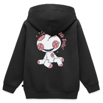 Poupée vaudou effrayante jouant avec des poupées Sorcellerie - Sweat Premium à capuche zippé enfant bio - noir - Dos - AI Model Kid Male (0cm)