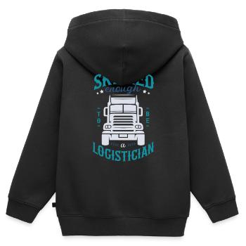 Logistics Shipment Delivery Order Tracking - Kids Premium Organic Zip-up Hoodie - black - Back - AI Model Kid Male (0cm)