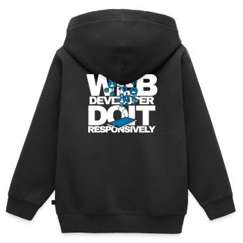 Programme de site Web Développeur Web réactif - Sweat Premium à capuche zippé enfant bio - noir - Dos - AI Model Kid Male (0cm)