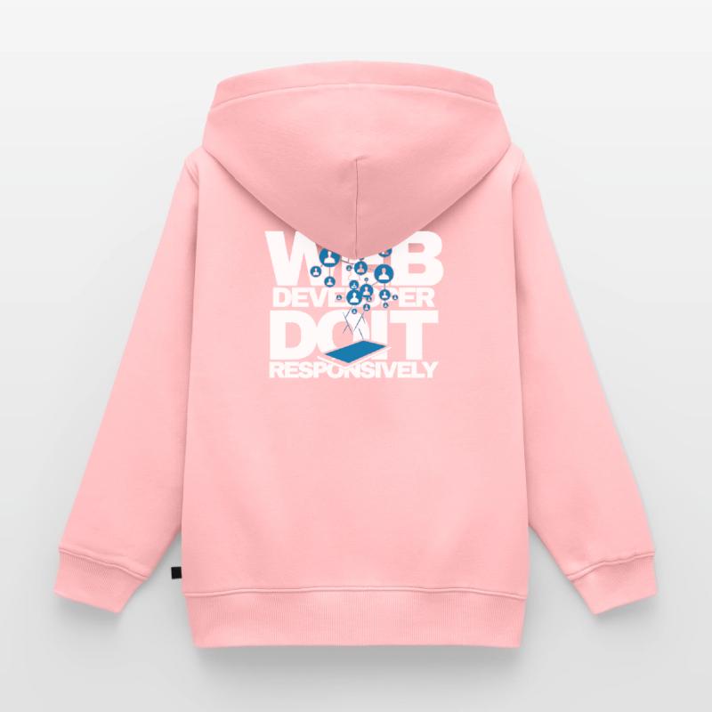 Programme de site Web Développeur Web réactif Sweat Premium à capuche zippé enfant bio