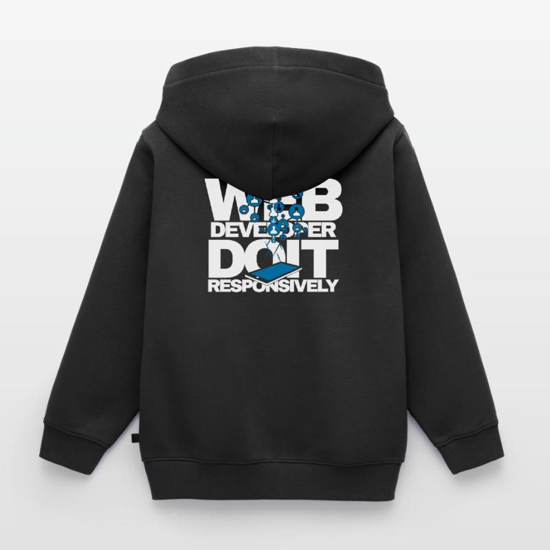 Programme de site Web Développeur Web réactif Sweat Premium à capuche zippé enfant bio