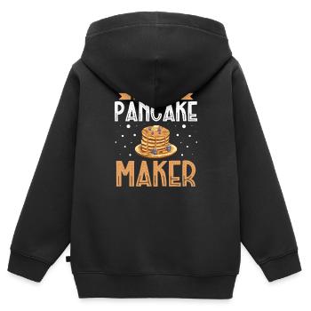 Der Weltbeste Pfannkuchenmacher - Kinder Premium Organic Zip Hoodie - Schwarz - Hinten - AI Model Kid Male (0cm)