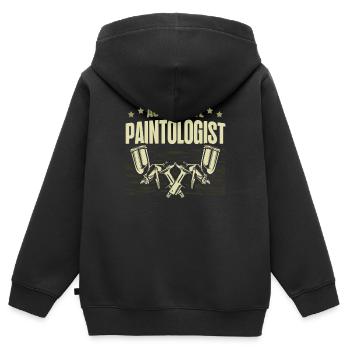 Autolackierer Autolackierer - Kinder Premium Organic Zip Hoodie - Schwarz - Hinten - AI Model Kid Male (0cm)