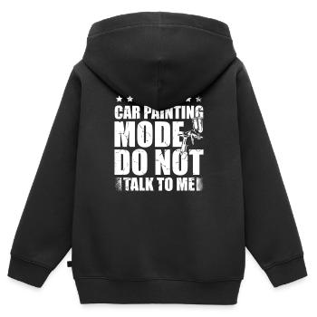 Ich Bin Im Auto-malmodus. Sprich Nicht Mit Mir - Kinder Premium Organic Zip Hoodie - Schwarz - Hinten - AI Model Kid Male (0cm)
