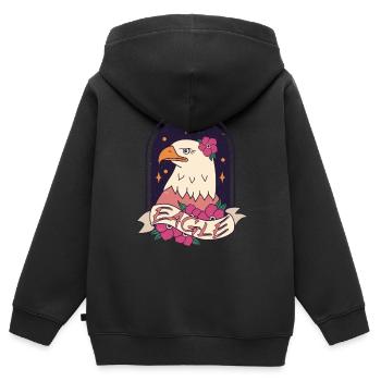 Adler Vögel Falknerei Raubvögel Falke - Kinder Premium Organic Zip Hoodie - Schwarz - Hinten - AI Model Kid Male (0cm)