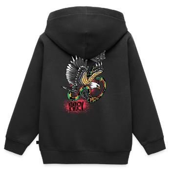 Falke Scharfe Objekte Falknerei Adler Habicht Falk - Kinder Premium Organic Zip Hoodie - Schwarz - Hinten - AI Model Kid Male (0cm)