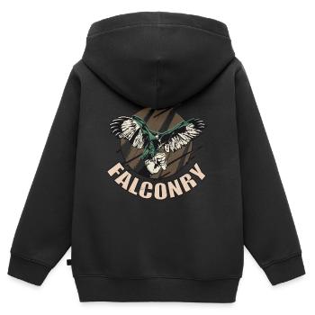 Falkenadler Falknerei Habicht Falken Raubvögel - Kinder Premium Organic Zip Hoodie - Schwarz - Hinten - AI Model Kid Male (0cm)