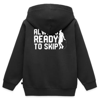 Lustiges Springseil Springseil springen Seil sprin - Kinder Premium Organic Zip Hoodie - Schwarz - Hinten - AI Model Kid Male (0cm)