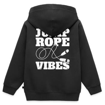 Lustiges Springseil Springseil springen Seil sprin - Kinder Premium Organic Zip Hoodie - Schwarz - Hinten - AI Model Kid Male (0cm)