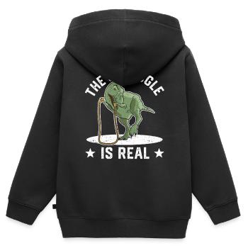 Lustiges Springseil Springseil springen Der Kampf - Kinder Premium Organic Zip Hoodie - Schwarz - Hinten - AI Model Kid Male (0cm)
